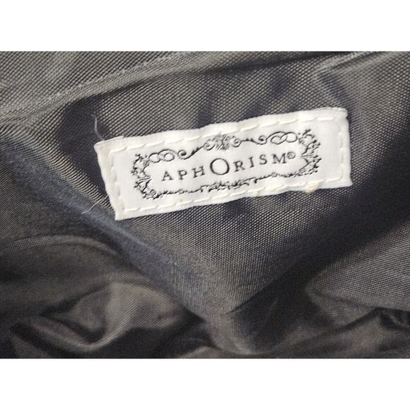 Aphorism Black Clutch Purse Faux Leather Crocodile Design Chain Strap - Picture 4 of 7